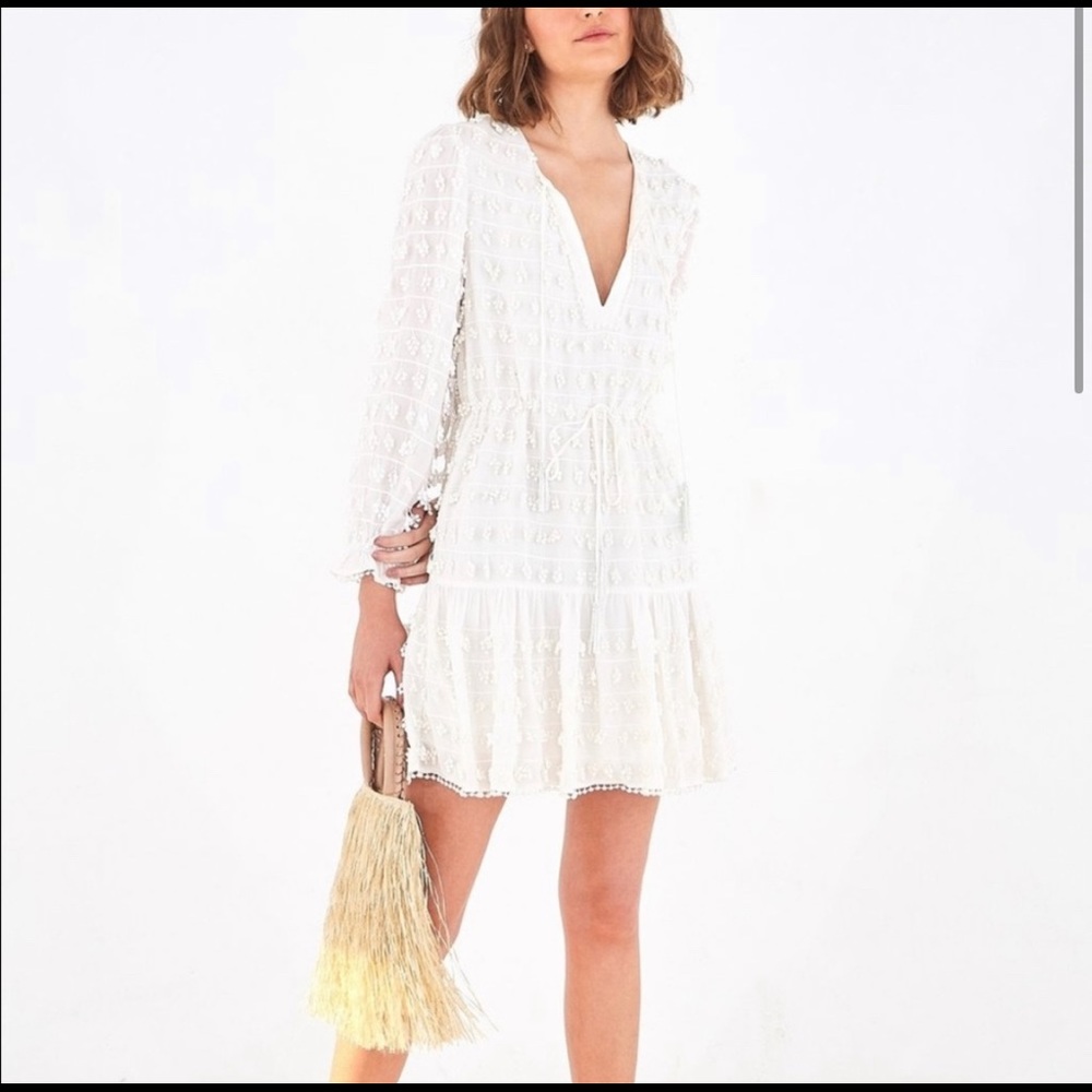 NWOT Farm rio white fringe dress
